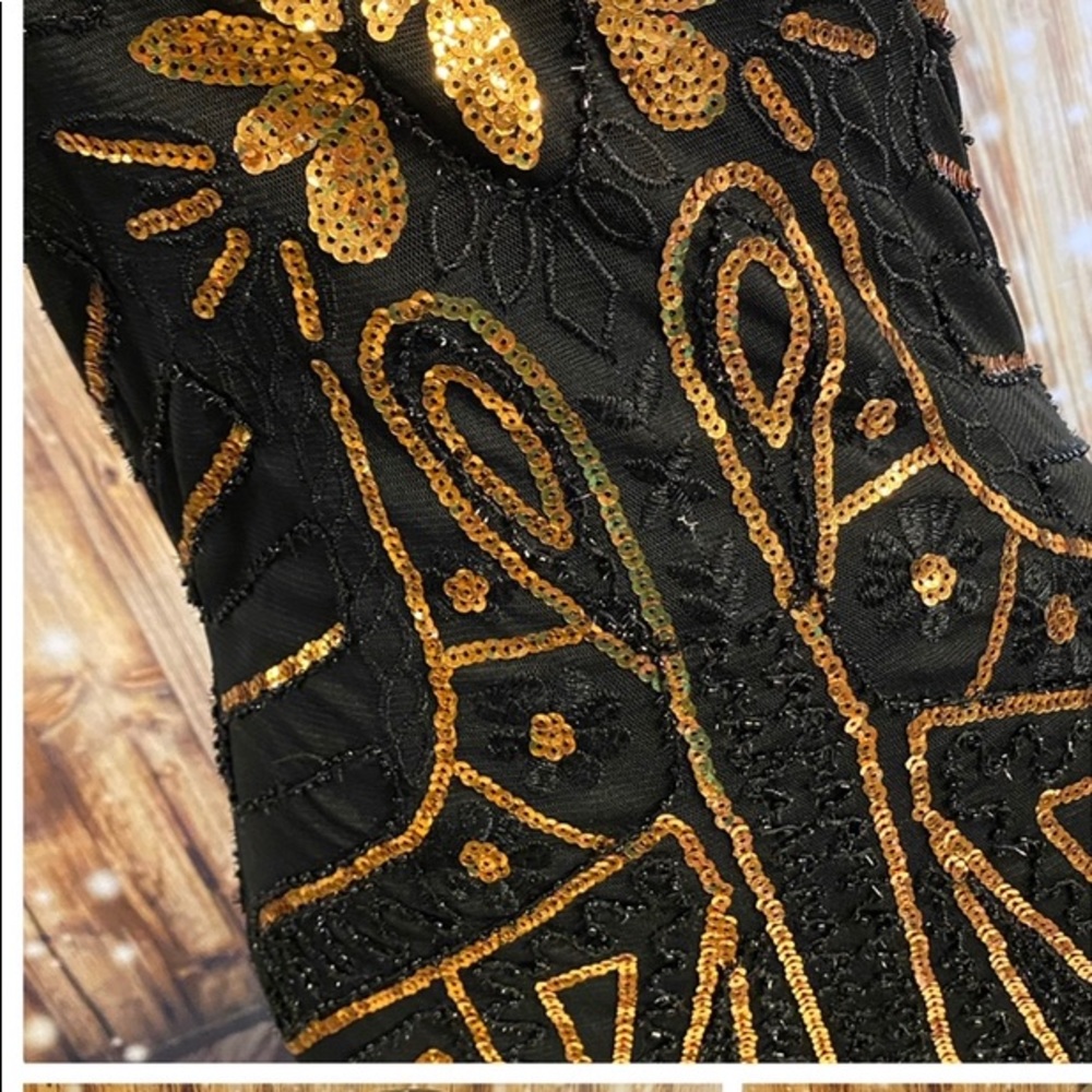 Babeyond black and gold sequin dress size XS - Picture 3 of 8
